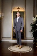 Sophisticated Charcoal Grey Notch Lapel Suit Set - Perfect for Weddings & Formal Occasions