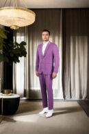Luxurious Royal Purple Notch Lapel Suit - Perfect for Weddings & Formal Occasions