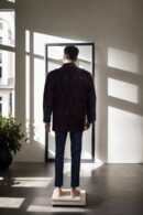 Brown Corduroy Pile Yarn Shining Solid Slim-Fit Casual Blazer - Notched Lapel, Single-Button Closure & Double Vent