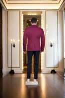 Plum Suited Blazer - Notch Lapel Collar, Single-Breasted with Double-Button Closure & Double-Vented Back Hem