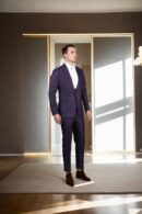 Luxurious Deep Purple Suiting Fabric Set - Perfect for Custom Suits & Tailored Ensembles