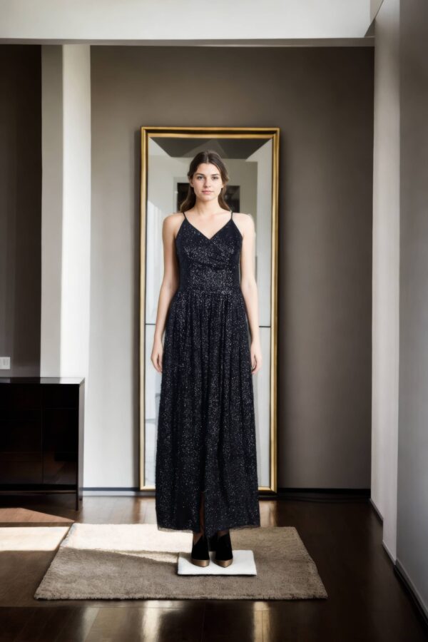 Black Midnight Spark Sequin Stunner Gown - Glamorous Evening Wear