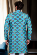Navy Blue Multicolor Digital Print Jacket - Bold & Stylish Outerwear for Men