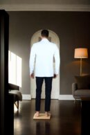 White Semi-Rayon Fabric Blazer with Lapel Collar - Perfect for Weddings & Formal Events
