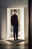 Brown Corduroy Pile Yarn Shining Solid Slim-Fit Casual Blazer - Notched Lapel, Single-Button Closure & Double Vent