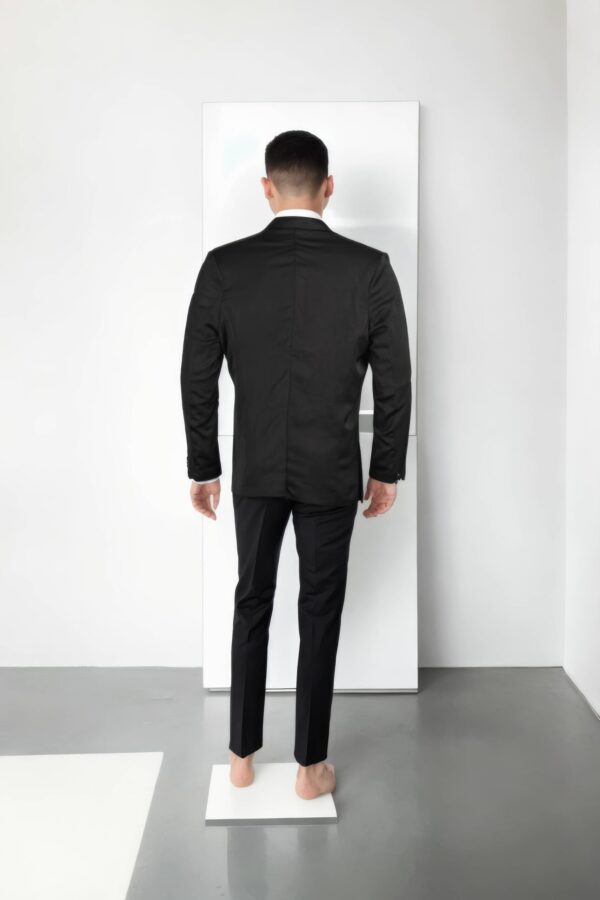 Classic Black Suit with Notched Lapels and Sequins Collar - Perfect for Weddings & Formal Events - Image 3