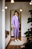 Elegant Purple 2-Piece Suit with Notch Lapel Collar - Perfect for Weddings & Formal Events