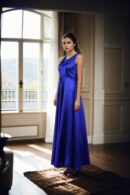 Royal Blue Shaded Net Gown with Diamond Keyhole Back - Perfect for Glamorous Evening Events & Luxury Celebrations