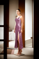 Blush Pink Sequins Radiance Gown - Elegant Evening Wear for Special Occasions