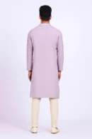 Lavender Georgette Kurta with Self Thread Work and Sequins Design, Full Sleeves, Standard Collar, Short Length Stylish and Elegant Men’s Ethnic Wear